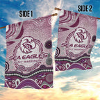 Manly Warringah Sea Eagles Rugby Garden Flag Australian Aboriginal Dot Painting Style