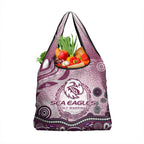 Manly Warringah Sea Eagles Rugby Grocery Bag Australian Aboriginal Dot Painting Style