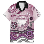 Manly Warringah Sea Eagles Rugby Hawaiian Shirt Australian Aboriginal Dot Painting Style