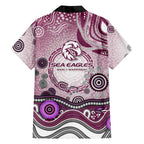 Manly Warringah Sea Eagles Rugby Hawaiian Shirt Australian Aboriginal Dot Painting Style