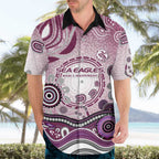 Manly Warringah Sea Eagles Rugby Hawaiian Shirt Australian Aboriginal Dot Painting Style
