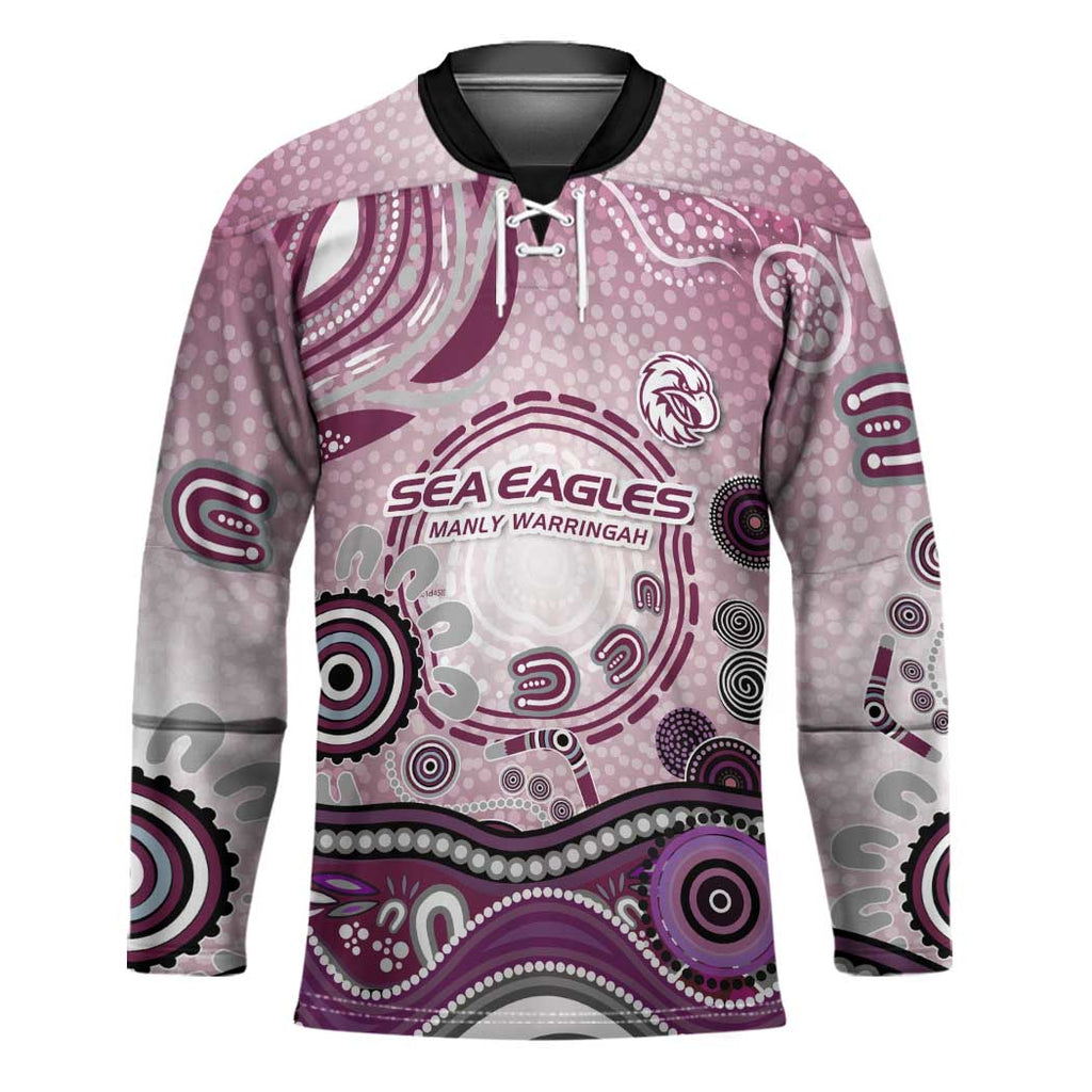 Manly Warringah Sea Eagles Rugby Hockey Jersey Australian Aboriginal Dot Painting Style