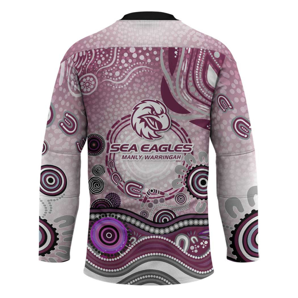 Manly Warringah Sea Eagles Rugby Hockey Jersey Australian Aboriginal Dot Painting Style