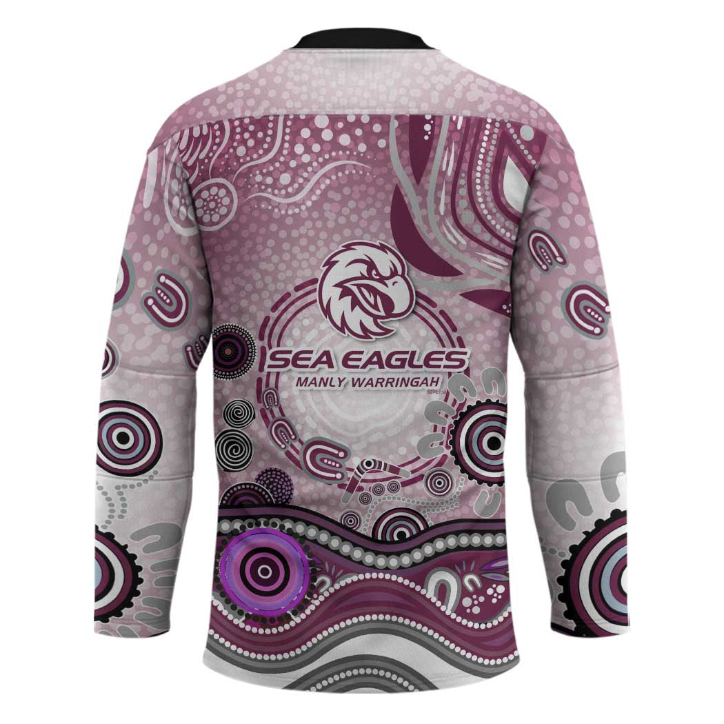Manly Warringah Sea Eagles Rugby Hockey Jersey Australian Aboriginal Dot Painting Style