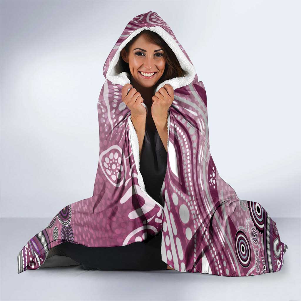 Manly Warringah Sea Eagles Rugby Hooded Blanket Australian Aboriginal Dot Painting Style