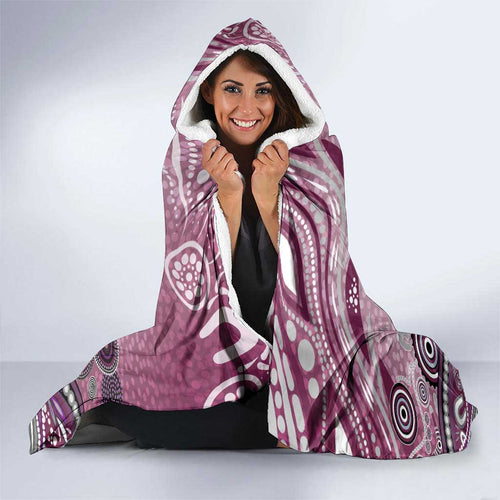 Manly Warringah Sea Eagles Rugby Hooded Blanket Australian Aboriginal Dot Painting Style