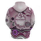 Manly Warringah Sea Eagles Rugby Hoodie Australian Aboriginal Dot Painting Style