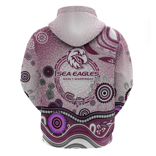 Manly Warringah Sea Eagles Rugby Hoodie Australian Aboriginal Dot Painting Style