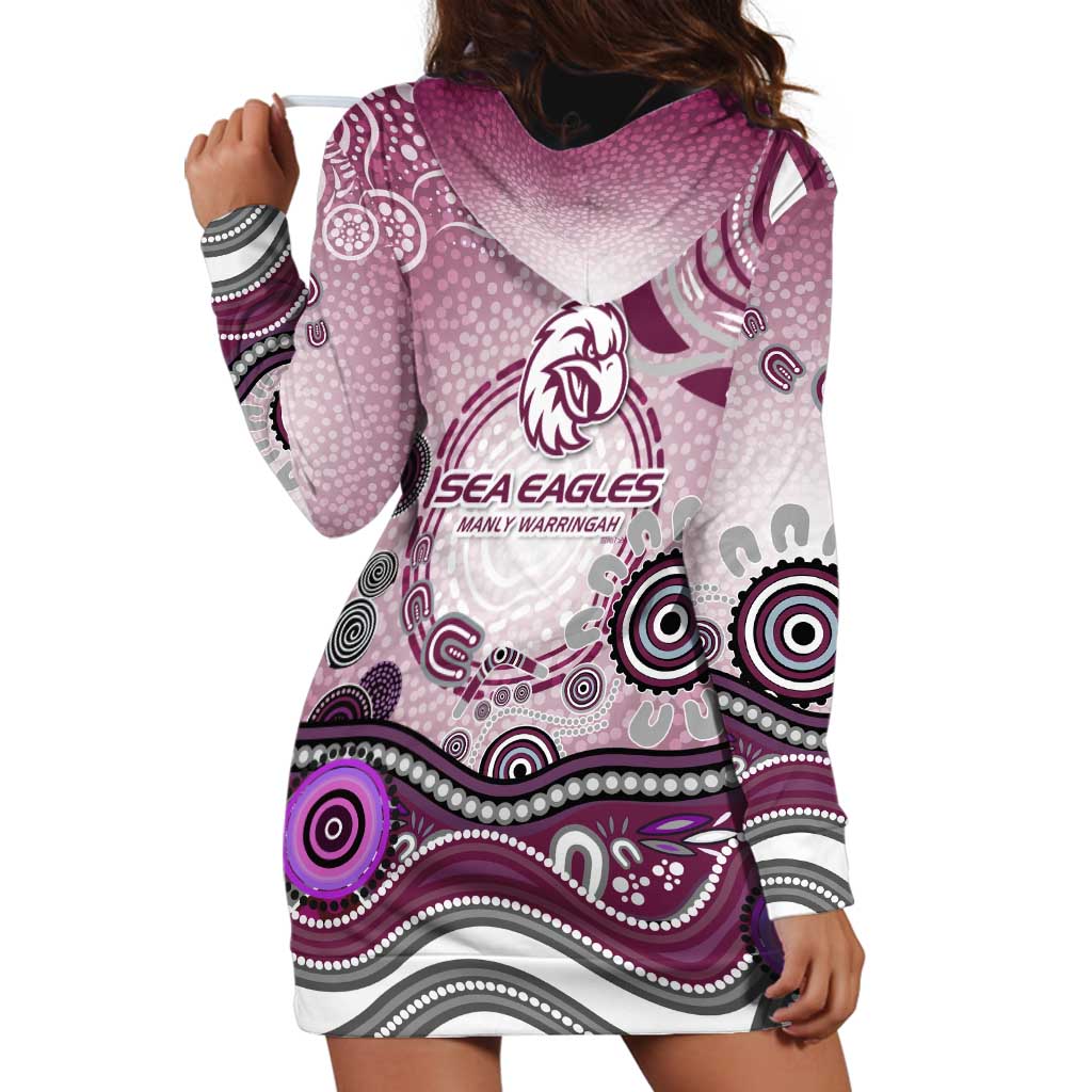 Manly Warringah Sea Eagles Rugby Hoodie Dress Australian Aboriginal Dot Painting Style