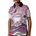 Manly Warringah Sea Eagles Rugby Kid Polo Shirt Australian Aboriginal Dot Painting Style