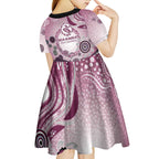 Manly Warringah Sea Eagles Rugby Kid Short Sleeve Dress Australian Aboriginal Dot Painting Style