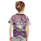 Manly Warringah Sea Eagles Rugby Kid T Shirt Australian Aboriginal Dot Painting Style