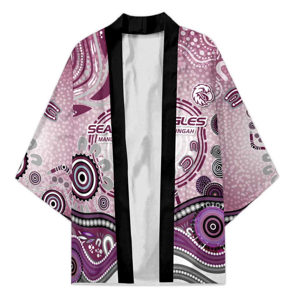 Manly Warringah Sea Eagles Rugby Kimono Australian Aboriginal Dot Painting Style