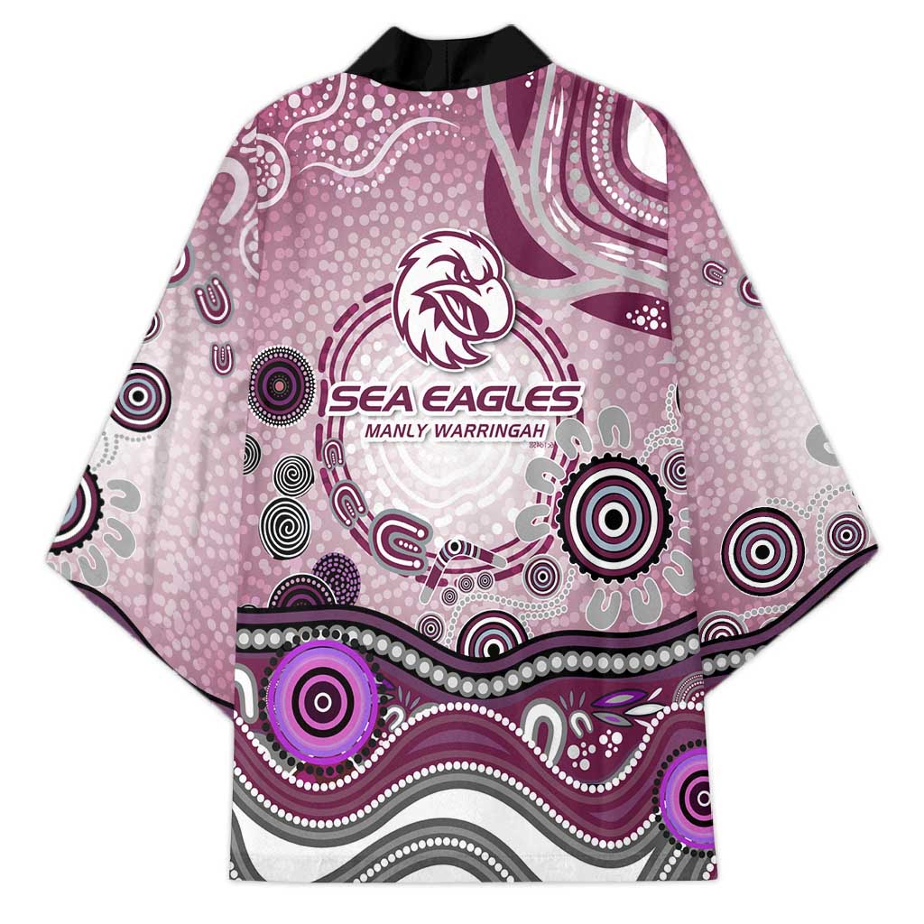 Manly Warringah Sea Eagles Rugby Kimono Australian Aboriginal Dot Painting Style