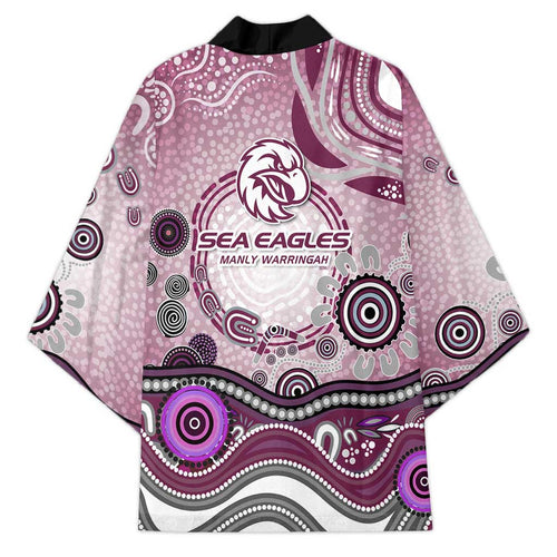 Manly Warringah Sea Eagles Rugby Kimono Australian Aboriginal Dot Painting Style