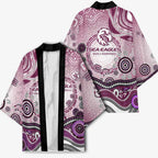 Manly Warringah Sea Eagles Rugby Kimono Australian Aboriginal Dot Painting Style