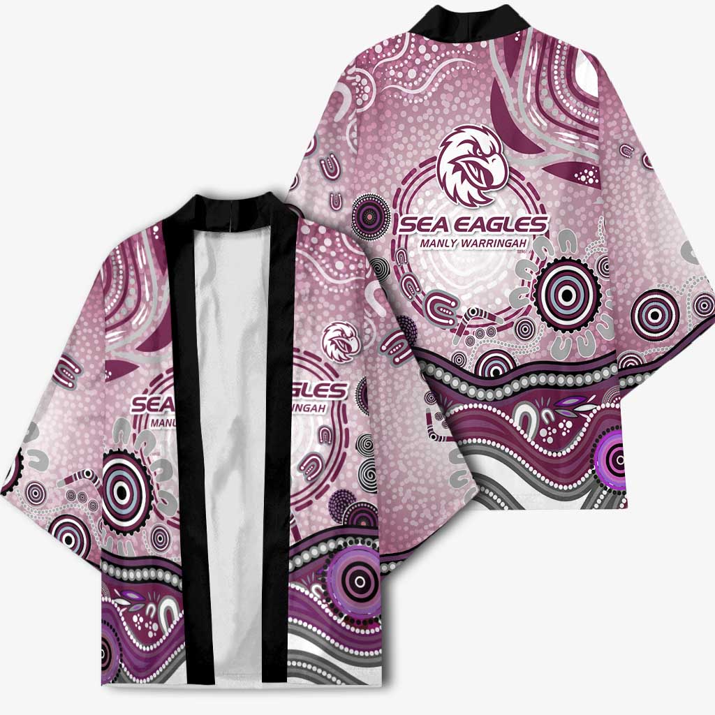 Manly Warringah Sea Eagles Rugby Kimono Australian Aboriginal Dot Painting Style