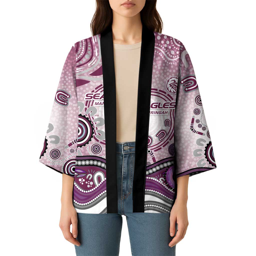 Manly Warringah Sea Eagles Rugby Kimono Australian Aboriginal Dot Painting Style