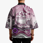 Manly Warringah Sea Eagles Rugby Kimono Australian Aboriginal Dot Painting Style