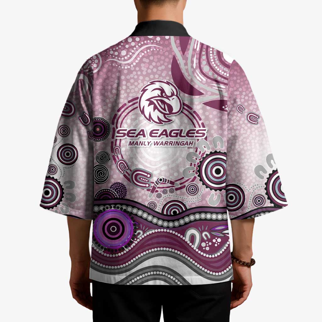Manly Warringah Sea Eagles Rugby Kimono Australian Aboriginal Dot Painting Style