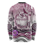Manly Warringah Sea Eagles Rugby Long Sleeve Shirt Australian Aboriginal Dot Painting Style