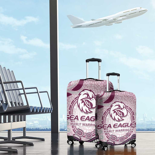 Manly Warringah Sea Eagles Rugby Luggage Cover Australian Aboriginal Dot Painting Style