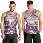 Manly Warringah Sea Eagles Rugby Men Tank Top Australian Aboriginal Dot Painting Style