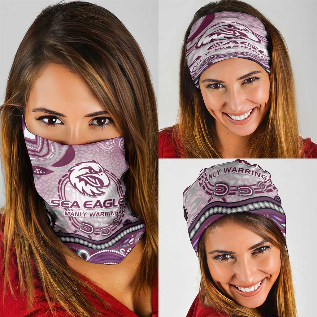 Manly Warringah Sea Eagles Rugby Neck Gaiter Australian Aboriginal Dot Painting Style