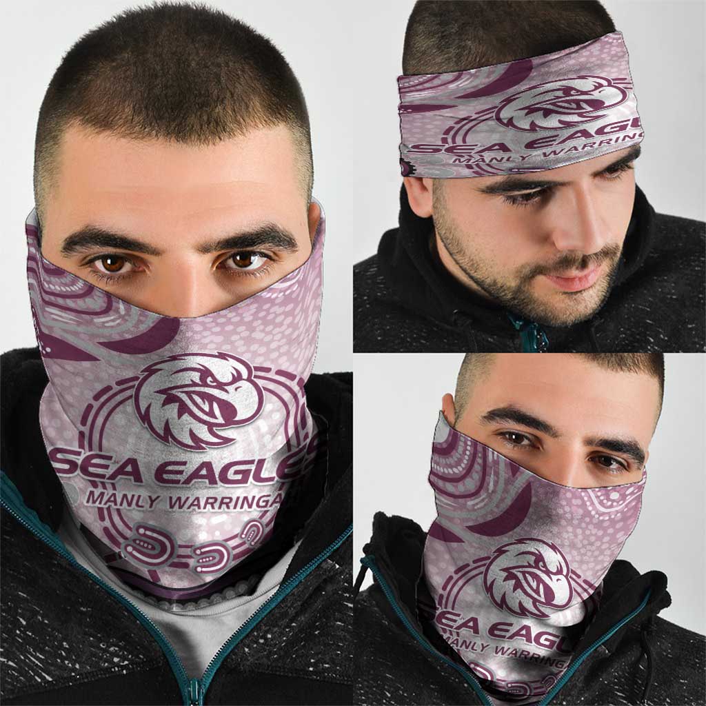 Manly Warringah Sea Eagles Rugby Neck Gaiter Australian Aboriginal Dot Painting Style