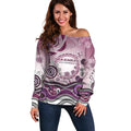 Manly Warringah Sea Eagles Rugby Off Shoulder Sweater Australian Aboriginal Dot Painting Style