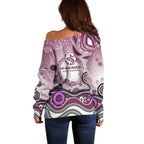 Manly Warringah Sea Eagles Rugby Off Shoulder Sweater Australian Aboriginal Dot Painting Style