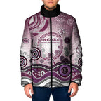 Manly Warringah Sea Eagles Rugby Padded Jacket Australian Aboriginal Dot Painting Style