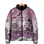 Manly Warringah Sea Eagles Rugby Padded Jacket Australian Aboriginal Dot Painting Style