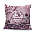 Manly Warringah Sea Eagles Rugby Pillow Cover Australian Aboriginal Dot Painting Style