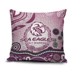 Manly Warringah Sea Eagles Rugby Pillow Cover Australian Aboriginal Dot Painting Style
