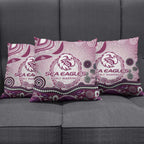 Manly Warringah Sea Eagles Rugby Pillow Cover Australian Aboriginal Dot Painting Style