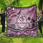 Manly Warringah Sea Eagles Rugby Quilt Australian Aboriginal Dot Painting Style