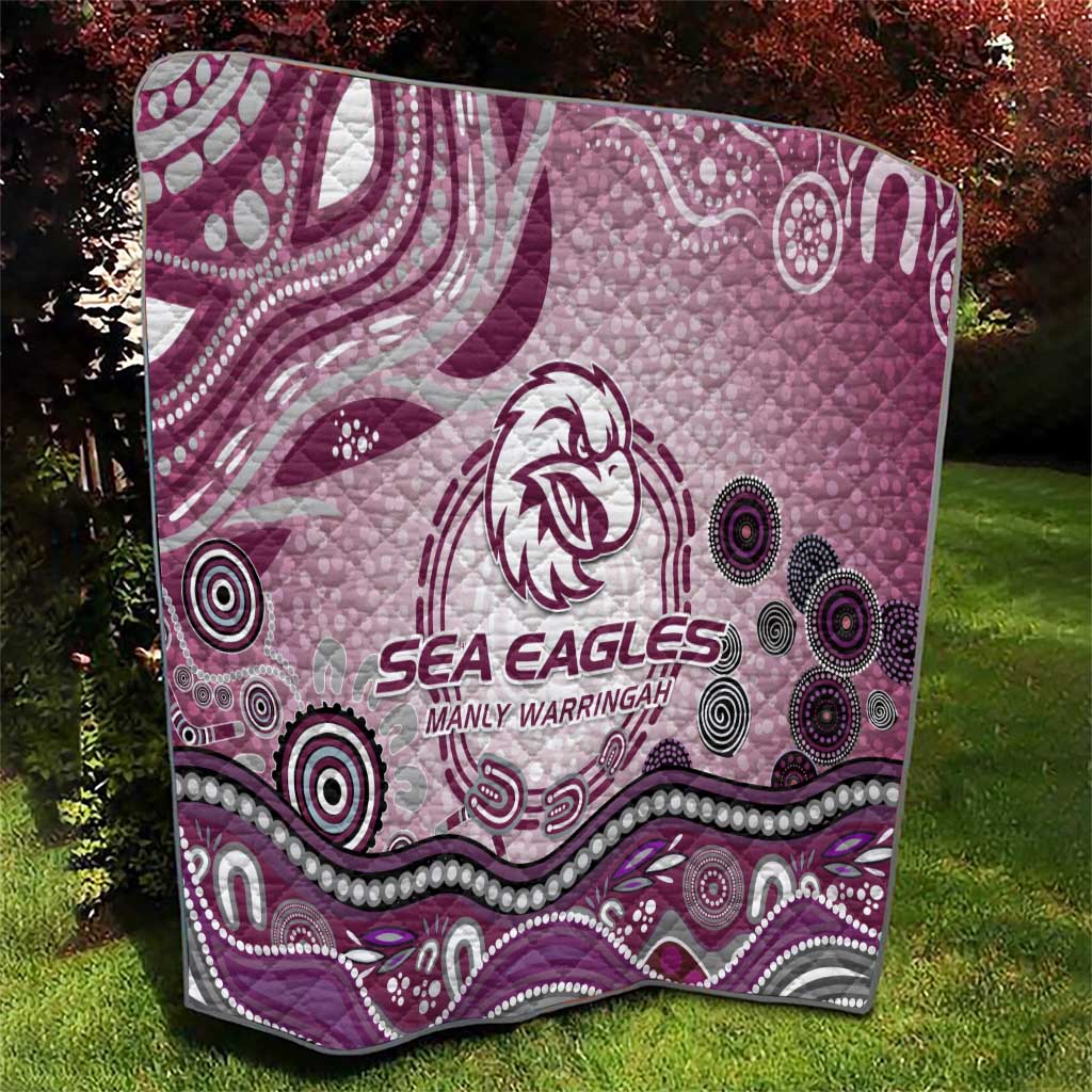 Manly Warringah Sea Eagles Rugby Quilt Australian Aboriginal Dot Painting Style