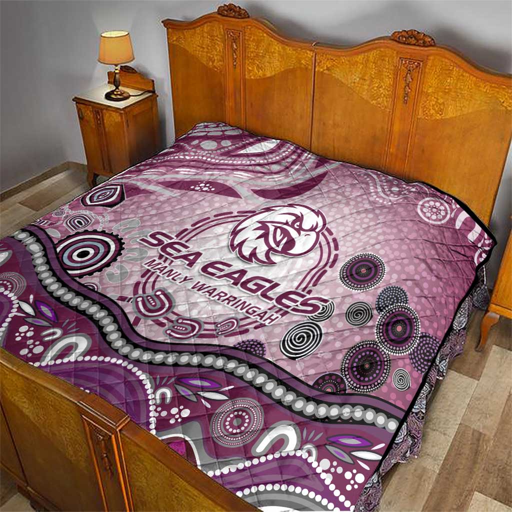 Manly Warringah Sea Eagles Rugby Quilt Australian Aboriginal Dot Painting Style