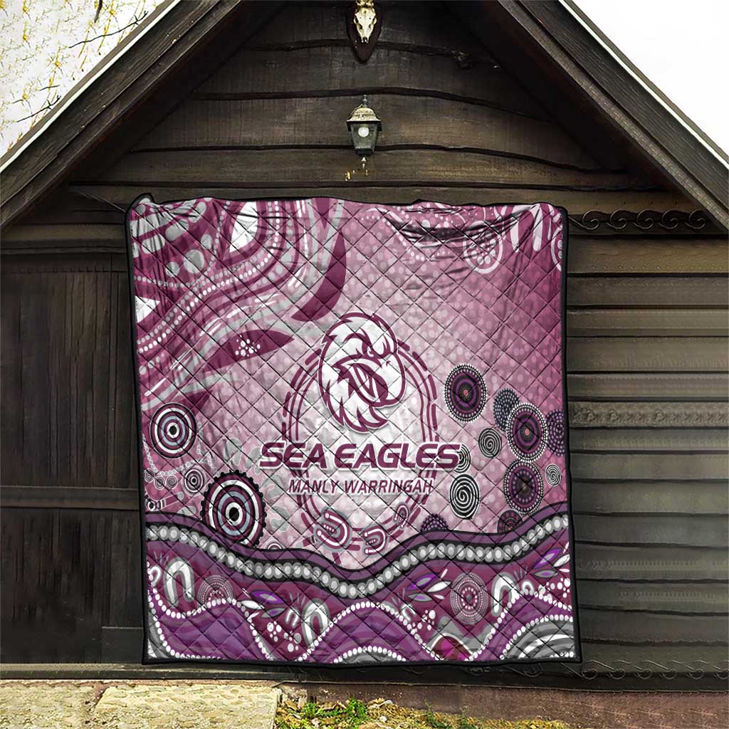 Manly Warringah Sea Eagles Rugby Quilt Australian Aboriginal Dot Painting Style