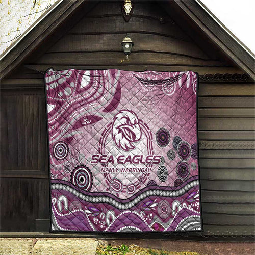 Manly Warringah Sea Eagles Rugby Quilt Australian Aboriginal Dot Painting Style