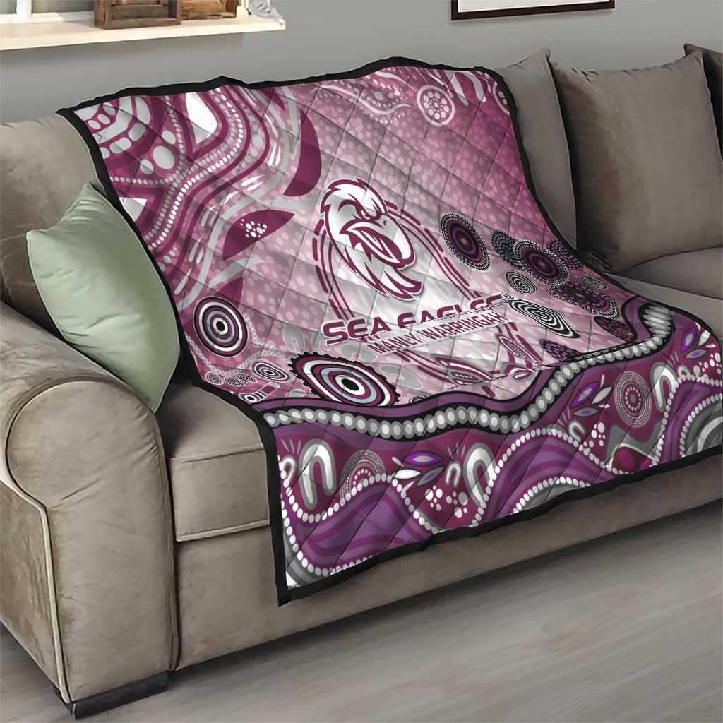 Manly Warringah Sea Eagles Rugby Quilt Australian Aboriginal Dot Painting Style