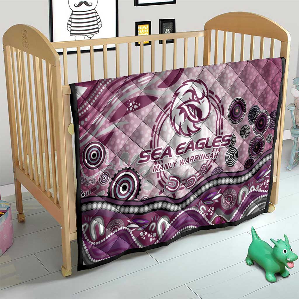Manly Warringah Sea Eagles Rugby Quilt Australian Aboriginal Dot Painting Style