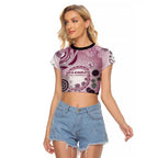 Manly Warringah Sea Eagles Rugby Raglan Cropped T Shirt Australian Aboriginal Dot Painting Style