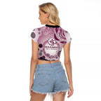 Manly Warringah Sea Eagles Rugby Raglan Cropped T Shirt Australian Aboriginal Dot Painting Style