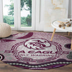 Manly Warringah Sea Eagles Rugby Round Carpet Australian Aboriginal Dot Painting Style