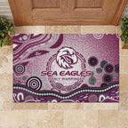Manly Warringah Sea Eagles Rugby Rubber Doormat Australian Aboriginal Dot Painting Style