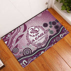 Manly Warringah Sea Eagles Rugby Rubber Doormat Australian Aboriginal Dot Painting Style