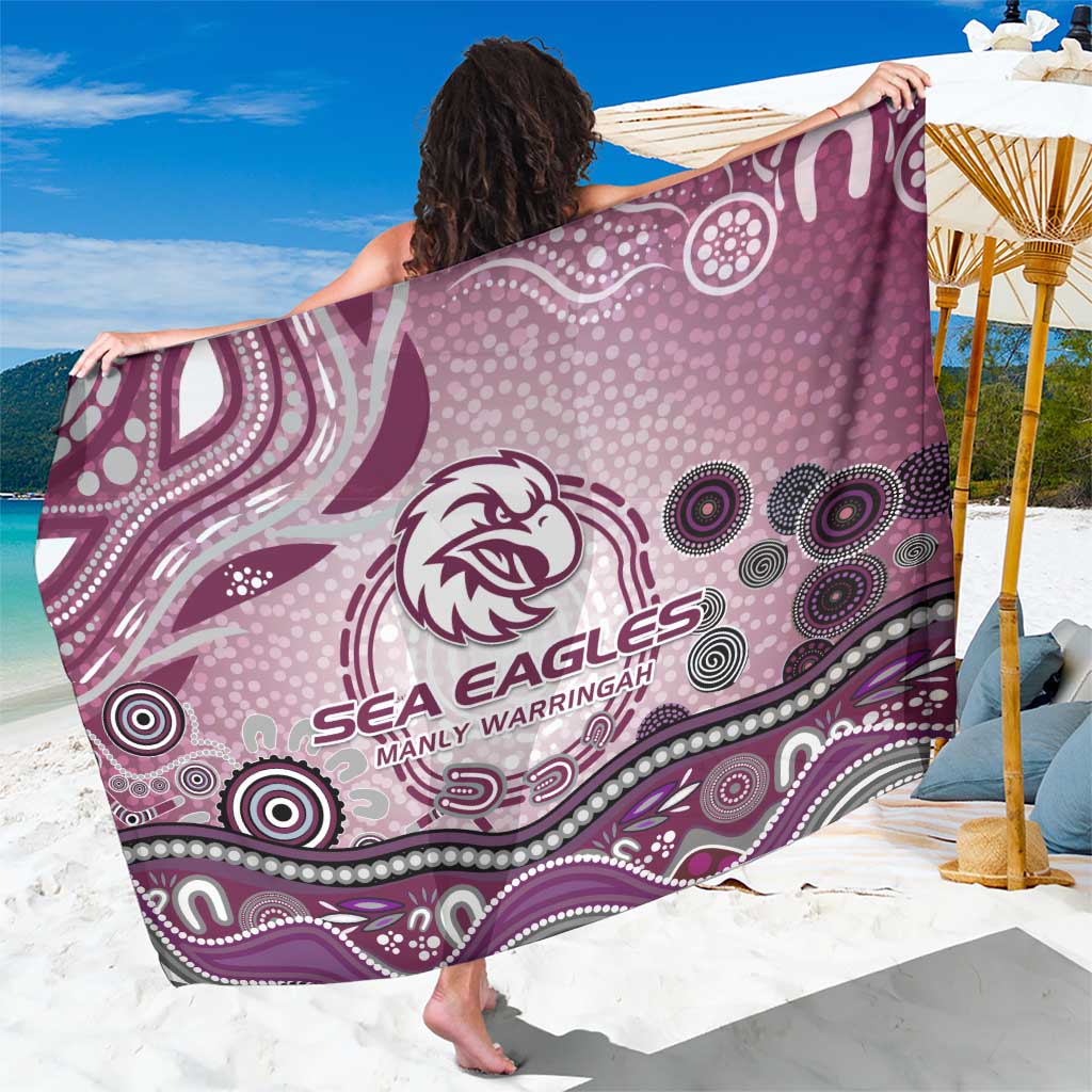 Manly Warringah Sea Eagles Rugby Sarong Australian Aboriginal Dot Painting Style