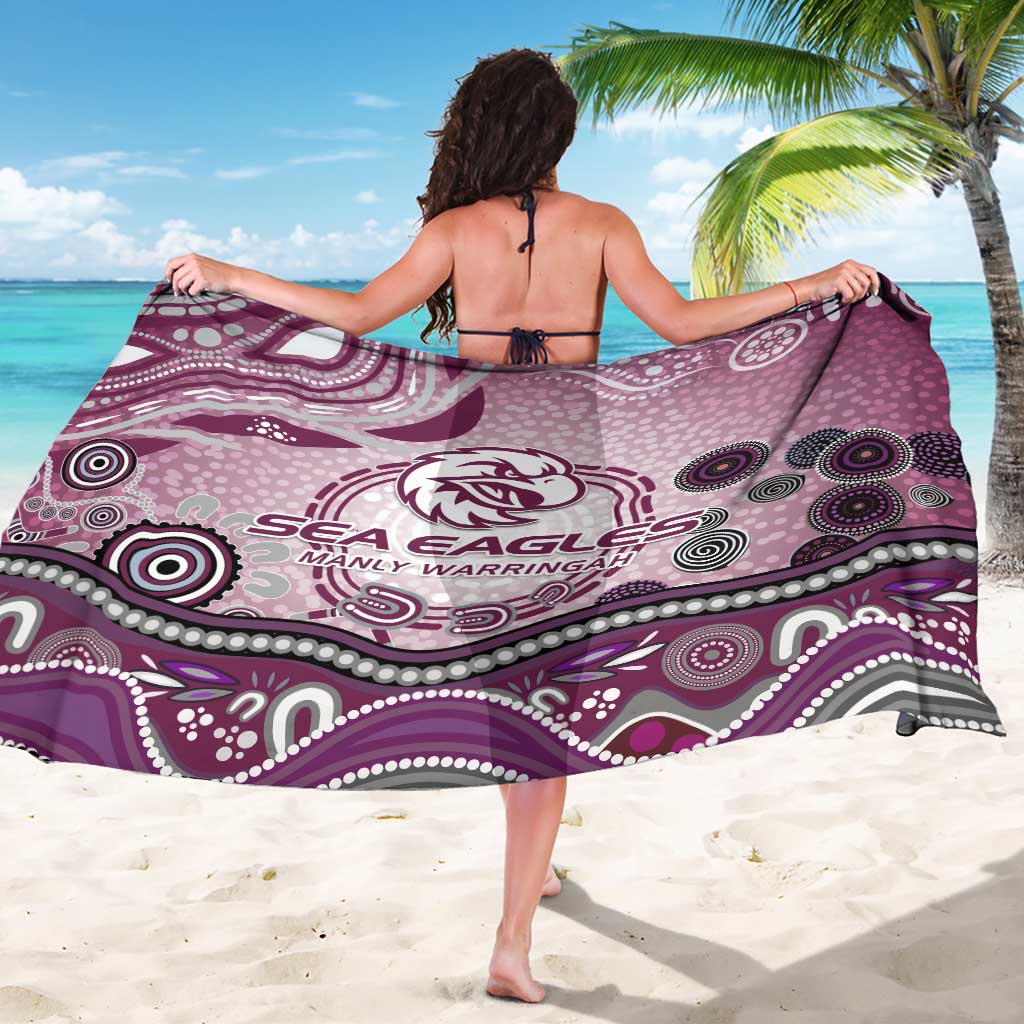 Manly Warringah Sea Eagles Rugby Sarong Australian Aboriginal Dot Painting Style